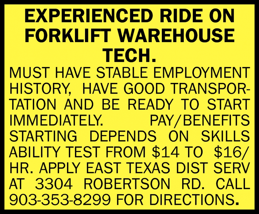 Experienced Ride On Forklift Warehouse Tech 903 353 8299 experienced-ride-on-forklift-warehouse-tech-903-353-8299